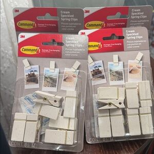 NEW…Command Cream Speckled Spring Clips….